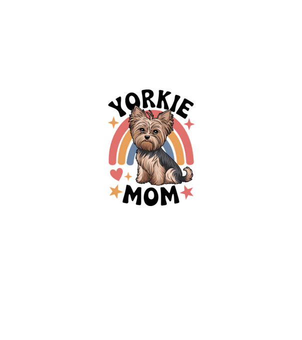 Yorkie Mom Alb model alb/roșu pe tricou