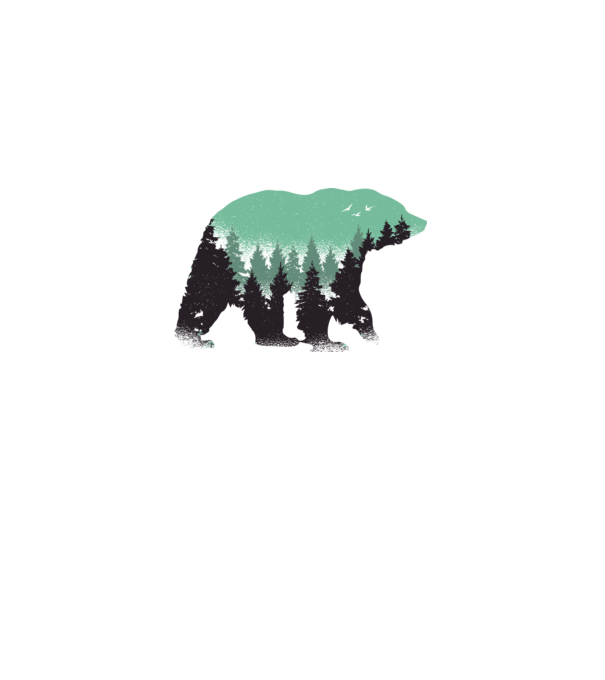 Urs pădure Natură tricou model alb pe tricou