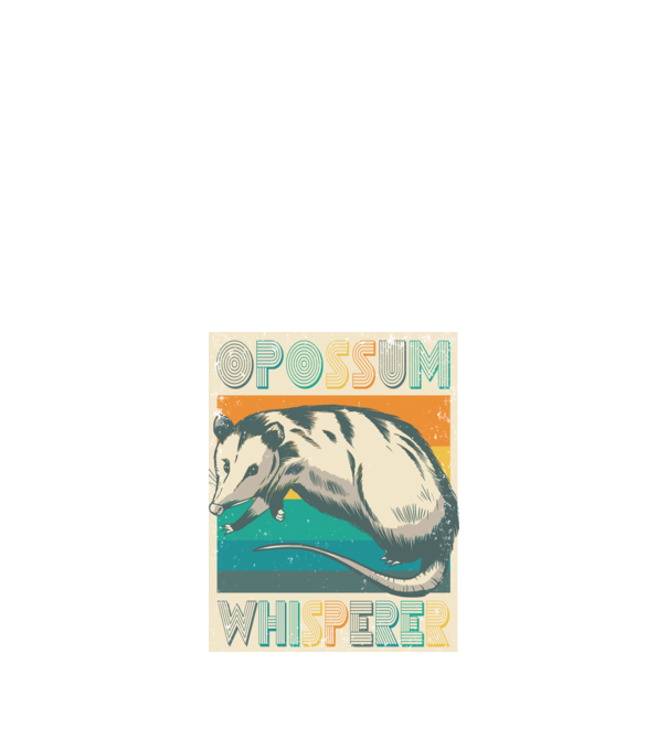 Opossum Whisperer model negru pe tricou
