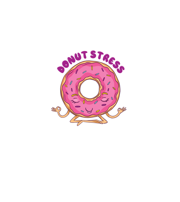 Donut Stress Gogoașă model alb pe tricou