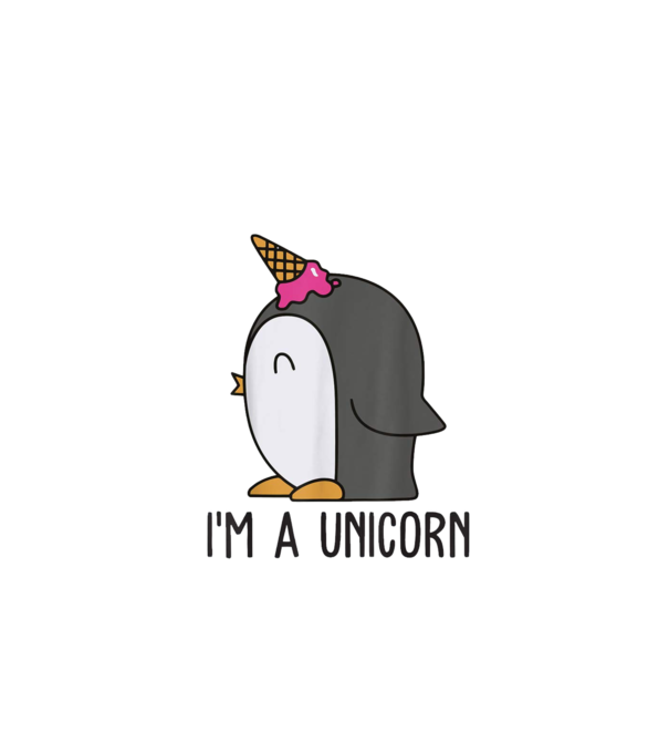 'I''m a unicorn - penguin' model alb pe tricou