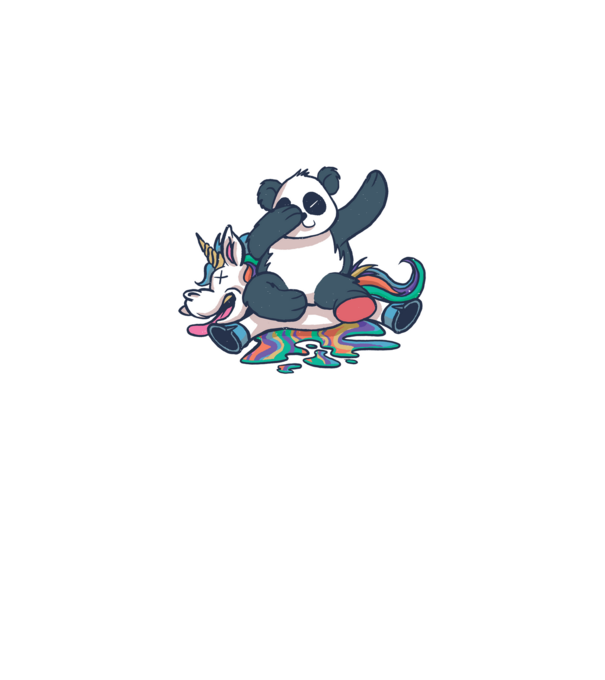 Panda DAB Unicorn model alb pe tricou