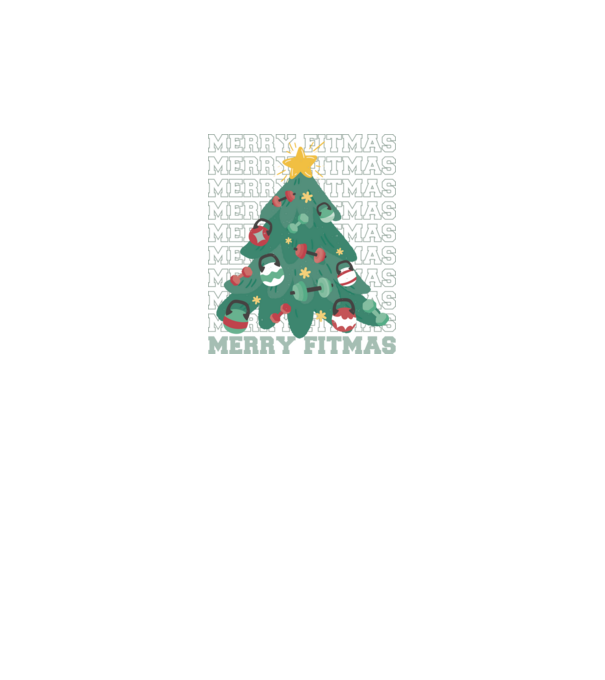 Merry Fitmas Fitmas Pom de Crăciun Fitness model negru pe tricou