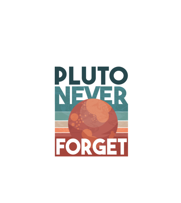 Pluto never forget model negru pe tricou