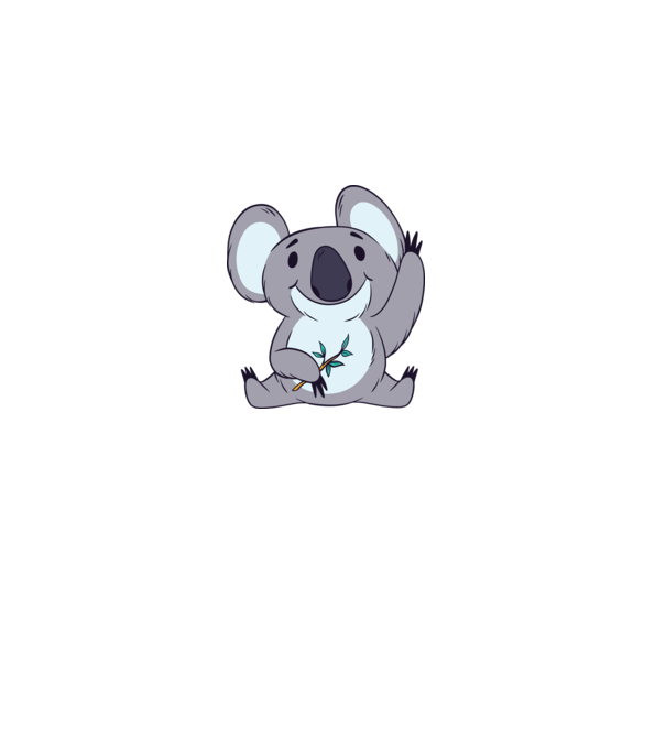 Koala drăguț model alb pe tricou
