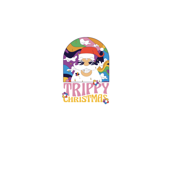 Trippy Christmas model negru pe tricou