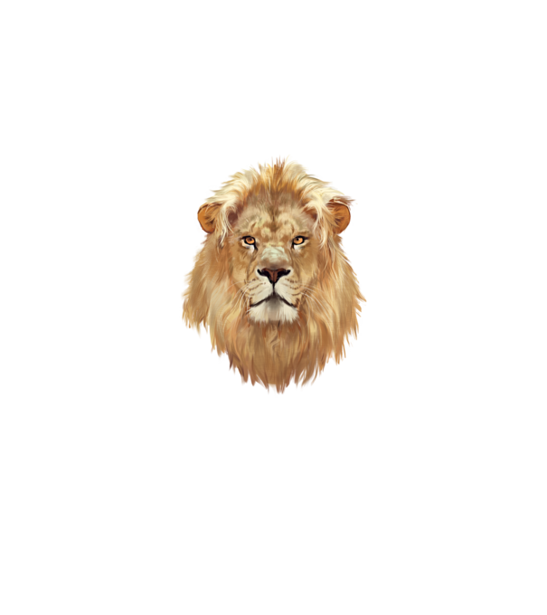 lion head paint model alb pe tricou