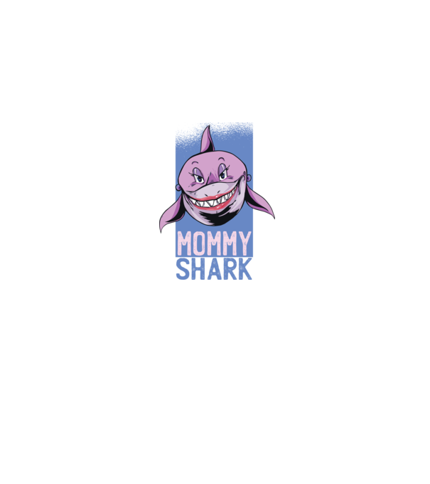 Mommy Shark tricou pentru mama model albastru jeanși pe tricou
