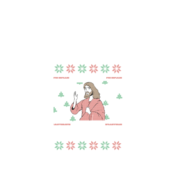 'Go Jesus, It''s Your Birthday Ugly Sweater' model negru pe tricou
