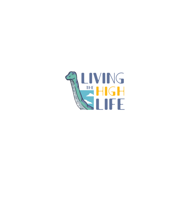Living the High Life Dinosaur model negru pe tricou