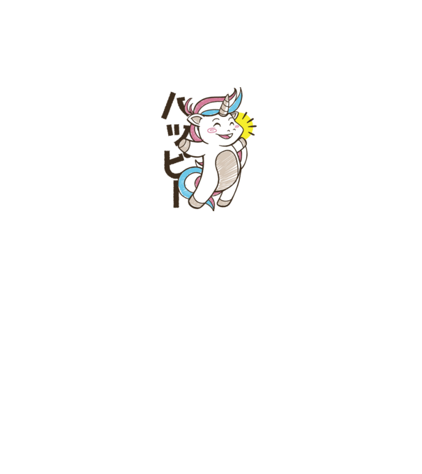 Kawaii unicorn model alb pe tricou
