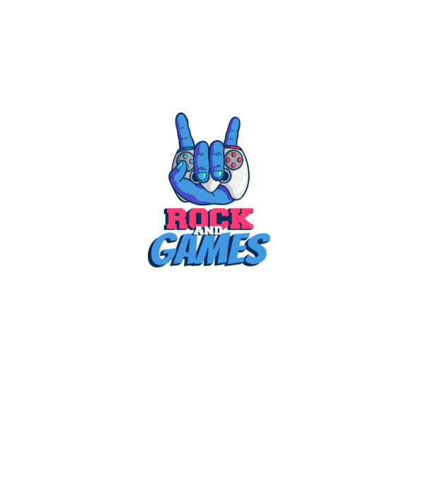 Rock And Games model negru pe tricou