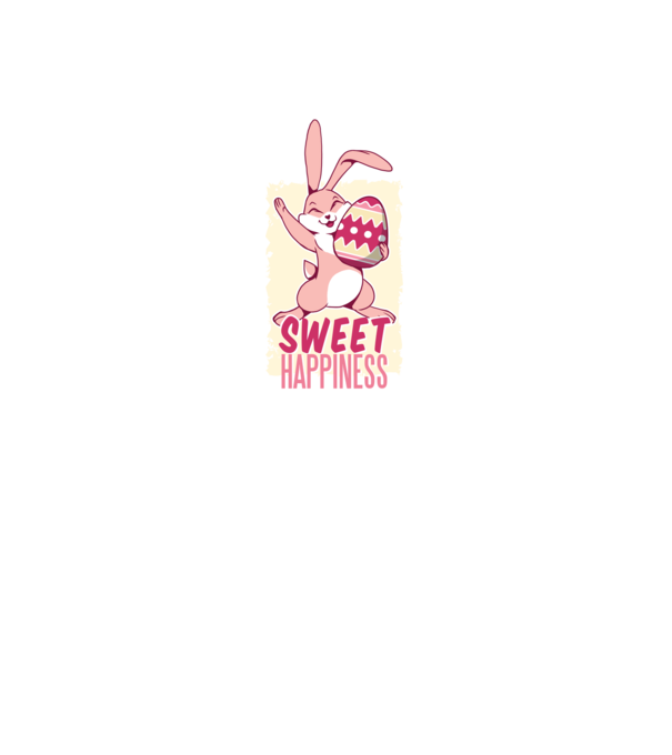 Sweet Happiness pentru Paște tricou cu iepuraș model albastru închis pe tricou