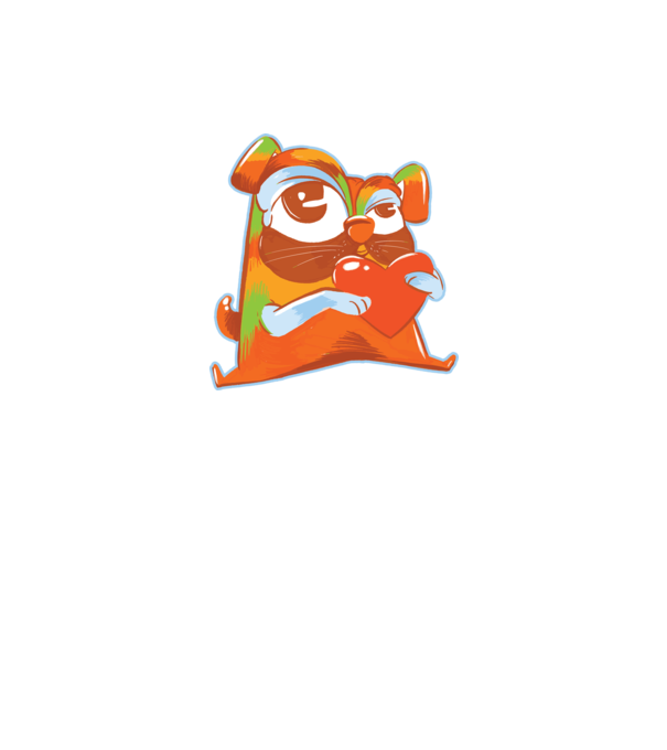 Mops colorat model gri pe tricou