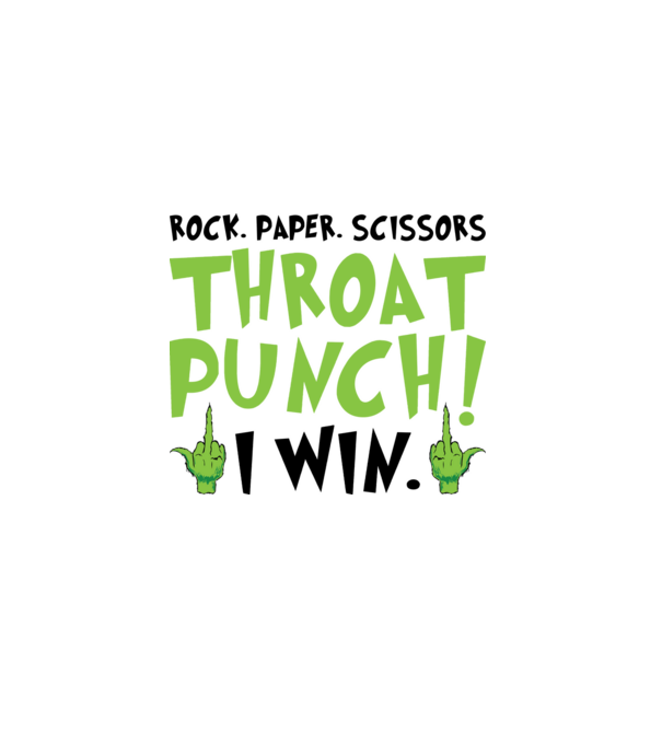 Rock paper scissors - Grinch model alb pe tricou