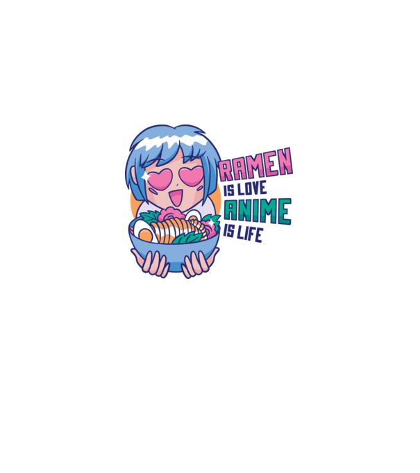 Ramen is Love Anime is Life model alb pe tricou
