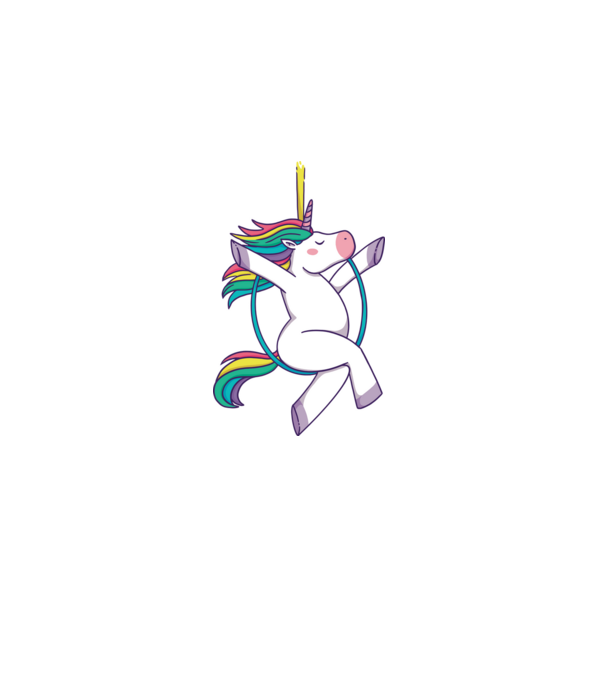 Unicorn pe cerc model alb pe tricou