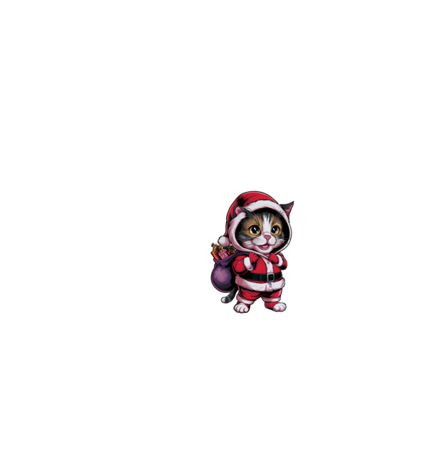 Santa Cat model negru pe tricou
