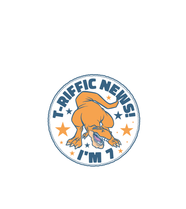 'T-rex Terrific news i''m 7' model turcoaz pe tricou