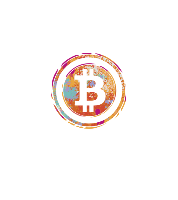 Bitcoin Watercolor model negru pe tricou