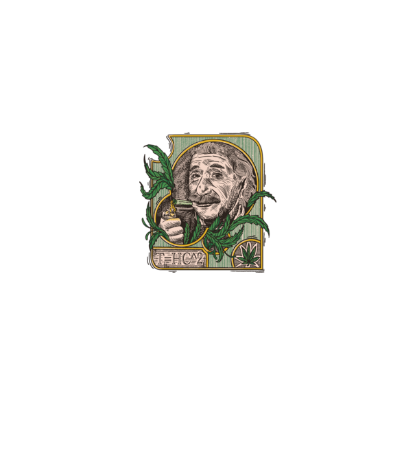 Einstein Marijuana THC model negru pe tricou