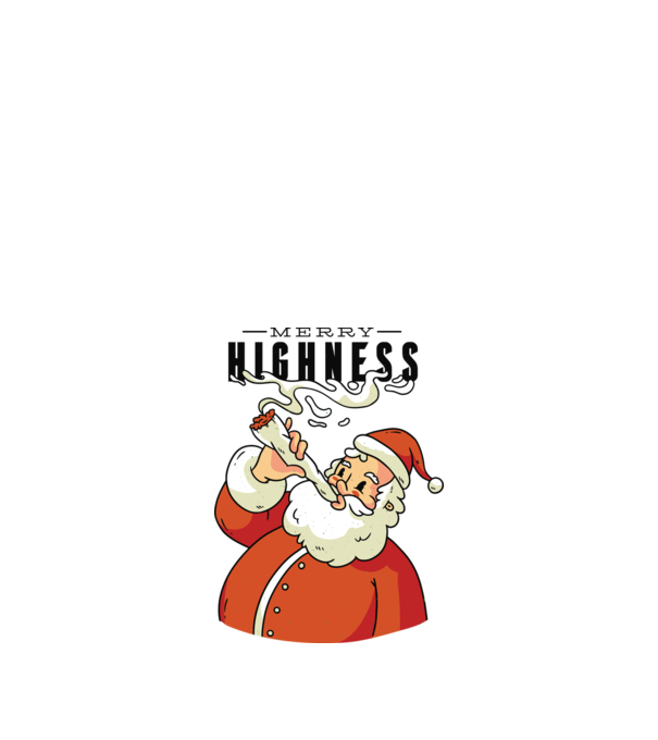 Merry Highness Mikulás fumează iarbă model albastru închis pe tricou