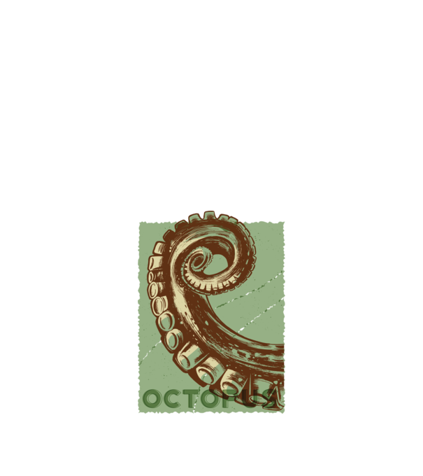 Caracatiță Octopus model negru pe tricou