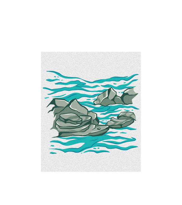 Oceanul cu Stânci model alb pe tricou
