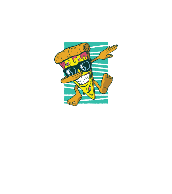 Felie de pizza DAB model negru pe tricou