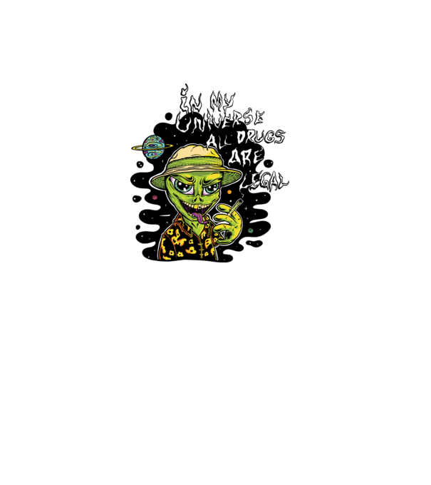 Alien drogat model gri pe tricou