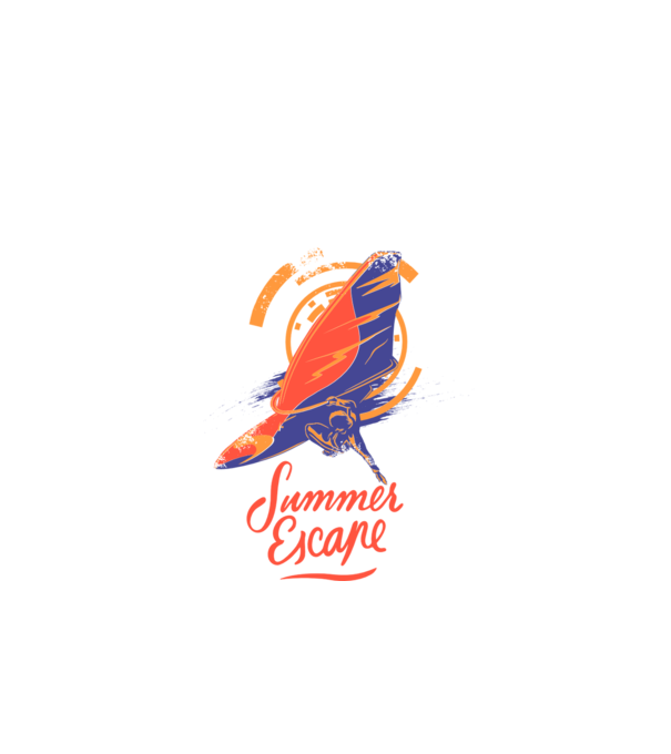 Summer escape Surf model negru pe tricou