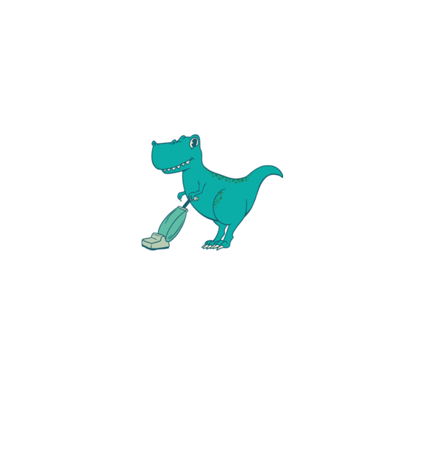 T-rex făcând curățenie model alb pe tricou