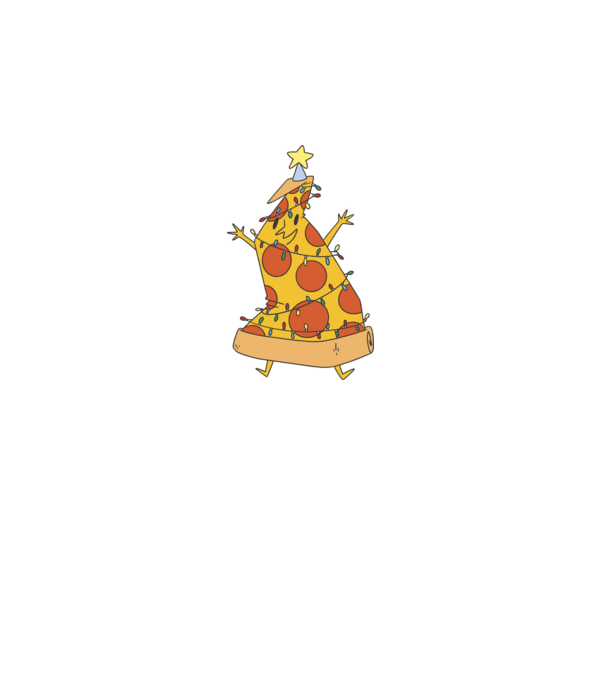 Pizza pom de Crăciun model negru pe tricou
