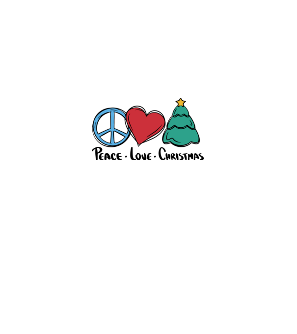 Peace Love Crăciun model alb pe tricou