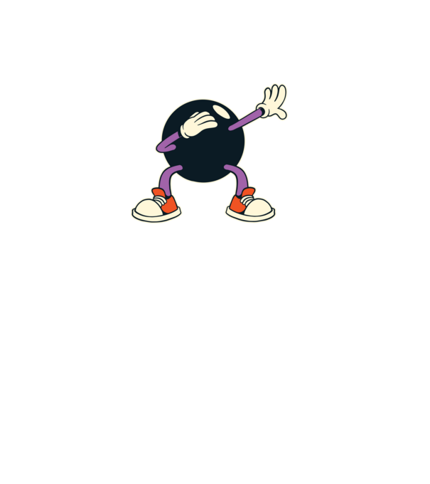 Bowling DAB model negru pe tricou