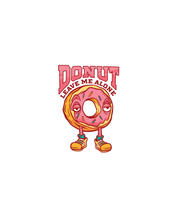 Donut leave me alone model alb pe tricou