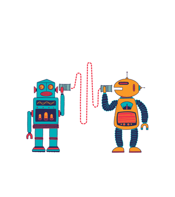 Walkie Talkie Robot model alb pe tricou