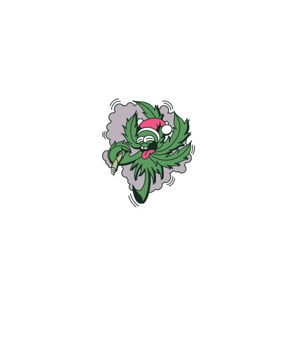 Marijuana Santa model verde pe tricou
