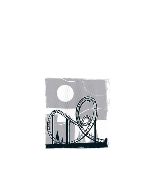 Roller coaster model alb pe tricou