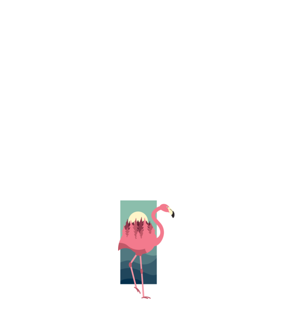 Flamingo Design model negru pe tricou