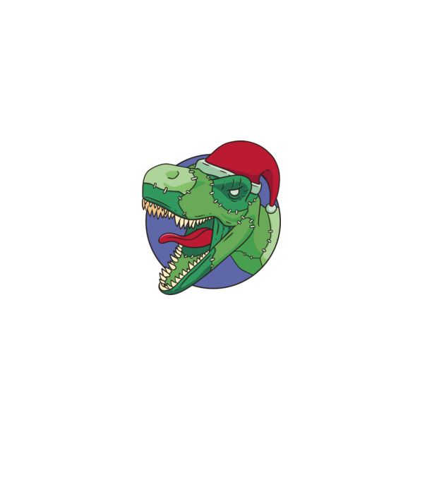 T-rex Santa model alb pe tricou
