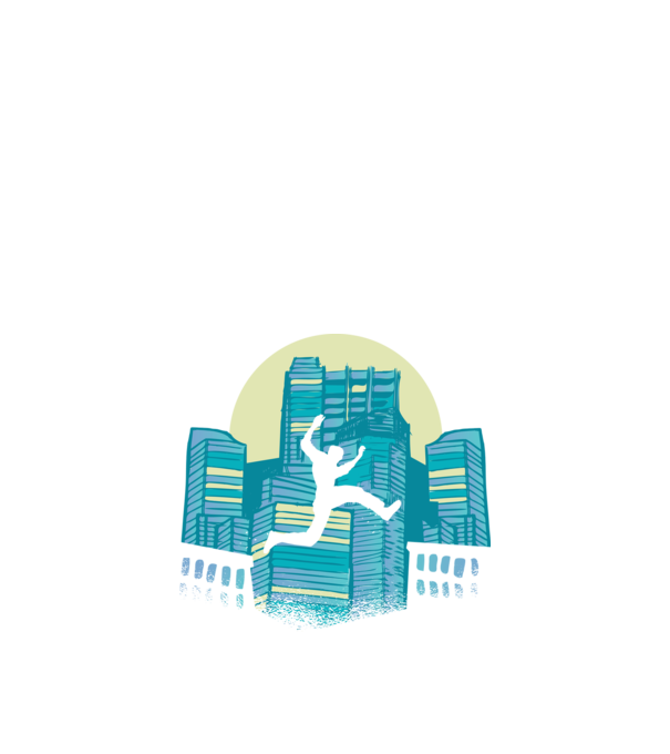 Parkour model negru pe tricou