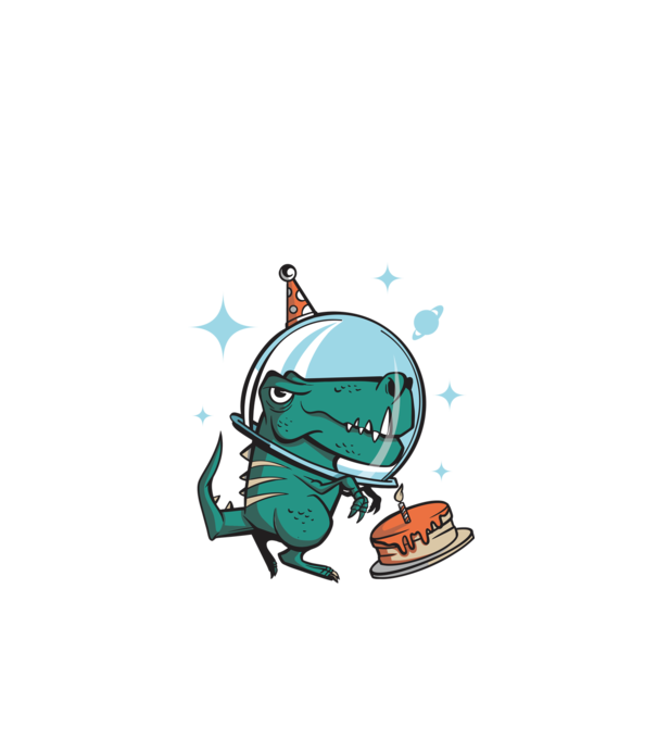 Astronaut T-rex Ziua de naștere model negru pe tricou