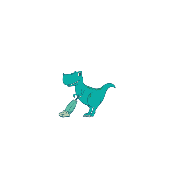 T-rex făcând curățenie model alb/roșu pe tricou