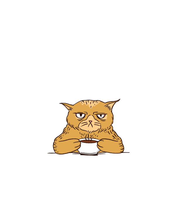 Grumpy Cat - Pisică supărată cu cafea model nisipiu pe tricou