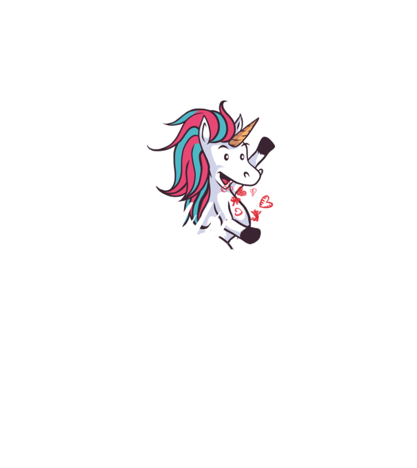 'Dragoste Unicorn pentru Valentine''s Day' model albastru închis pe tricou