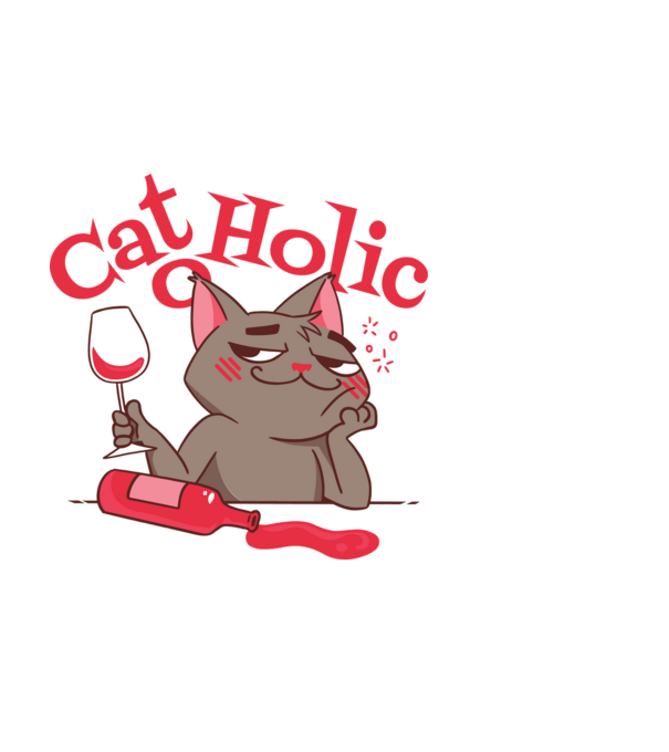 Catoholic - iubitor de pisici model alb pe tricou