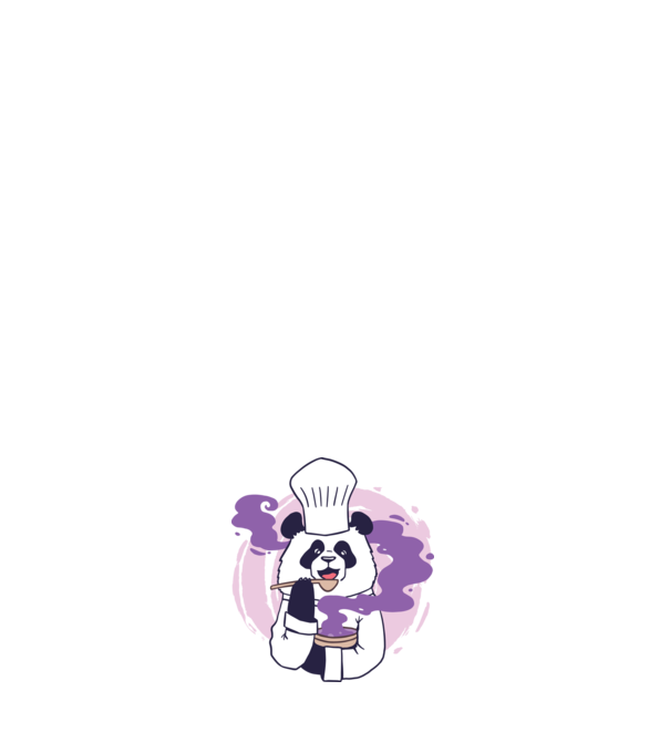 Panda Chef model albastru închis pe tricou