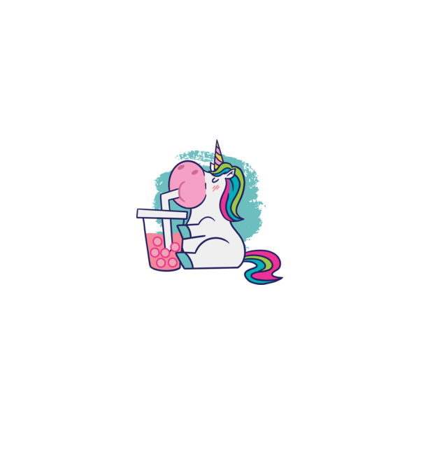 Unicorn Bubble Tea model alb pe tricou
