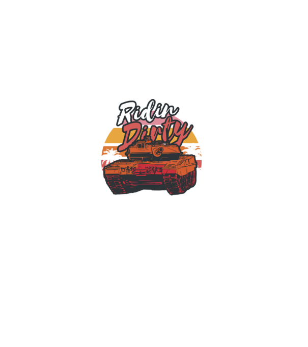 Ridin Dirty tricou cu tanc model negru pe tricou